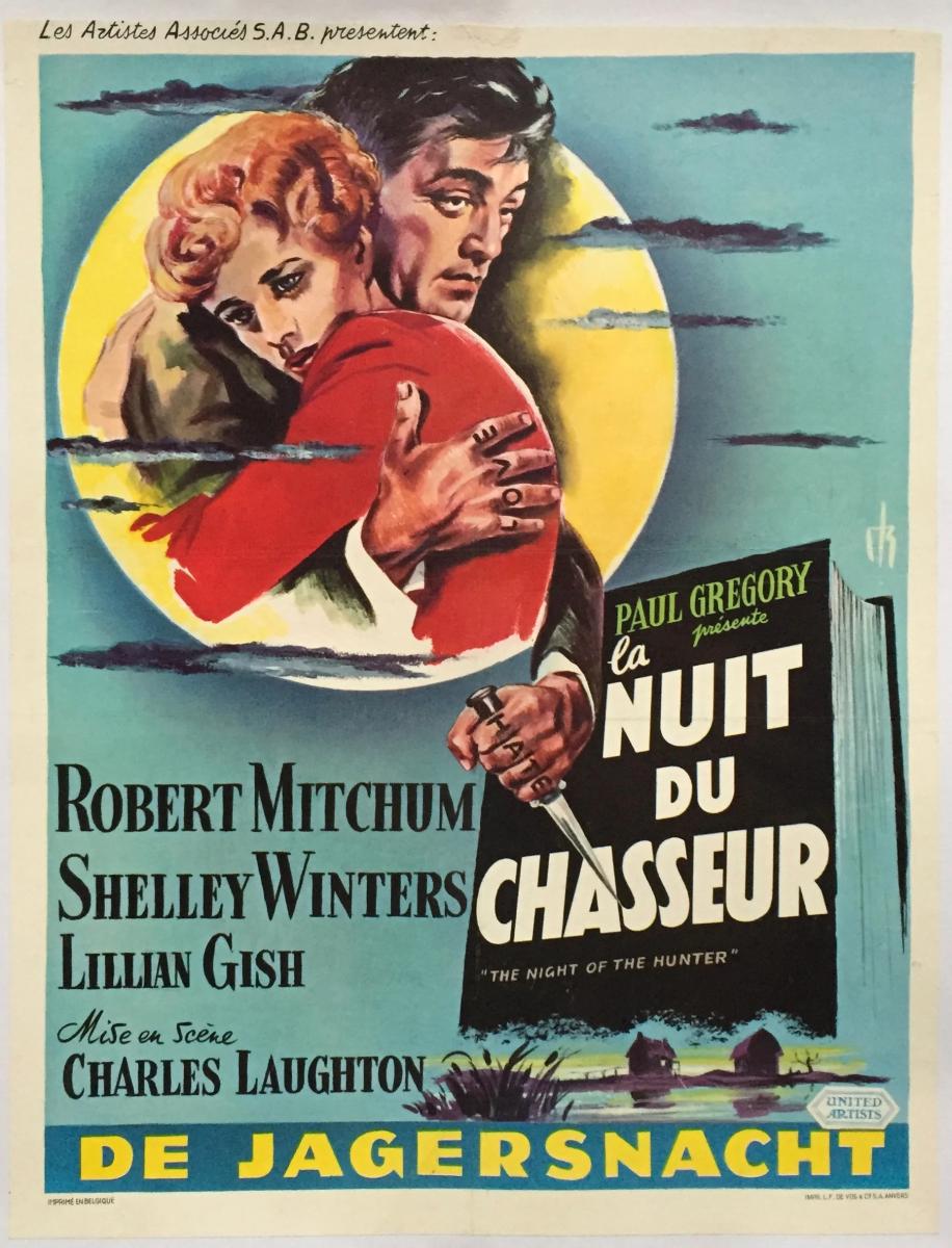 Belgische poster voor The Night of the Hunter (Charles Laughton, 1955)
